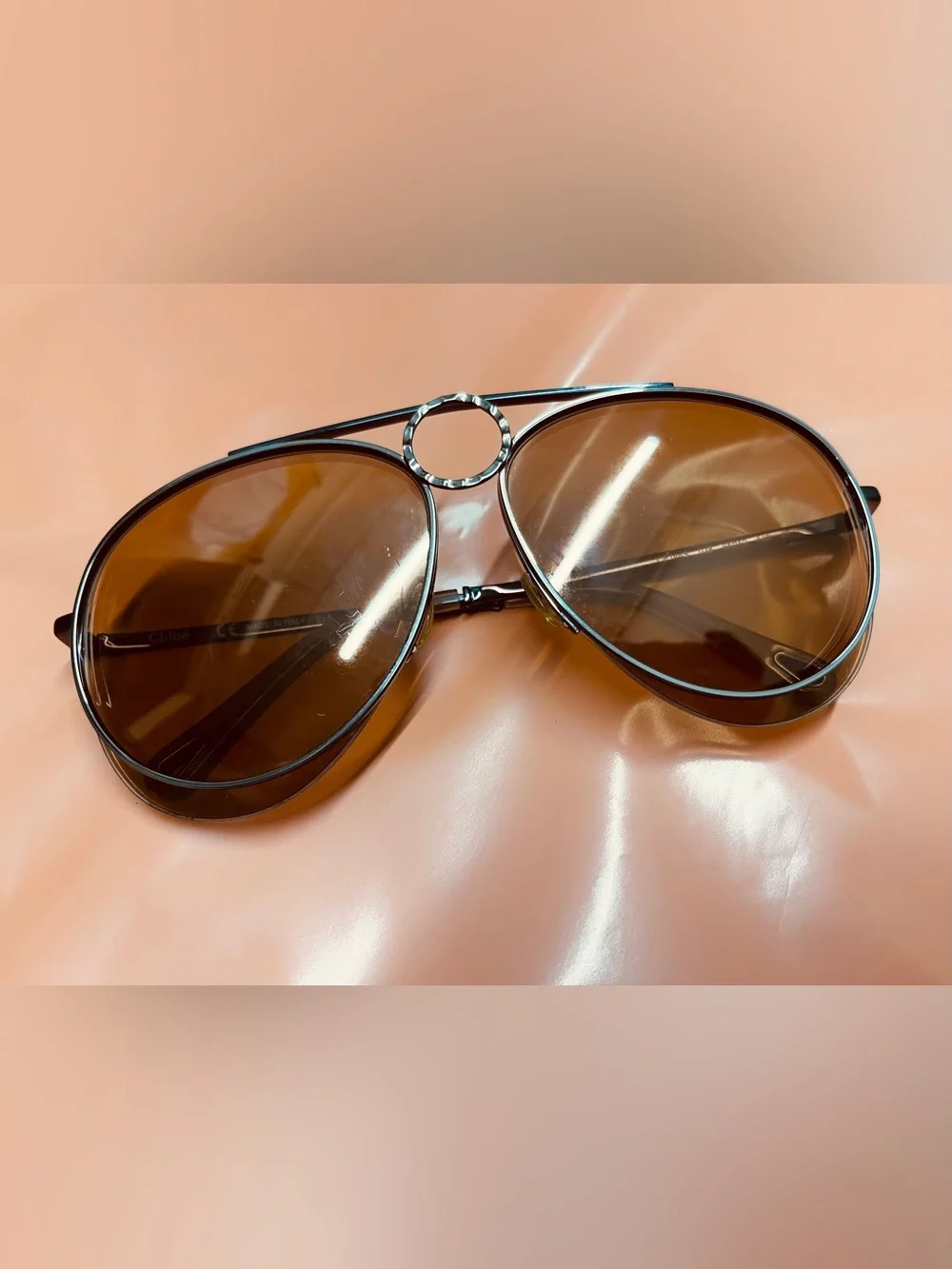 Chloe Romie CE144S 028 Women’s Oversized Aviator Sunglasses Brown 61mm